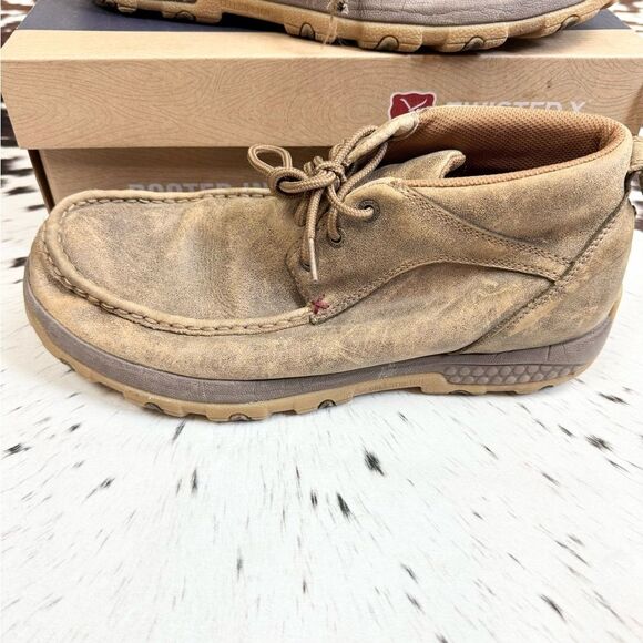 TWISTED X THE ORIGINAL CHUKKA DRIVING MOC SHOES IN TAN SIZE 10 w/ box main image 5